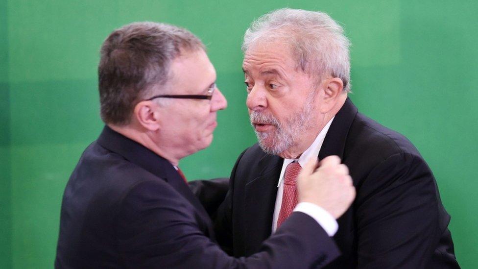 Justice Minister Eugenio Aragao and former President Lula - 17 March