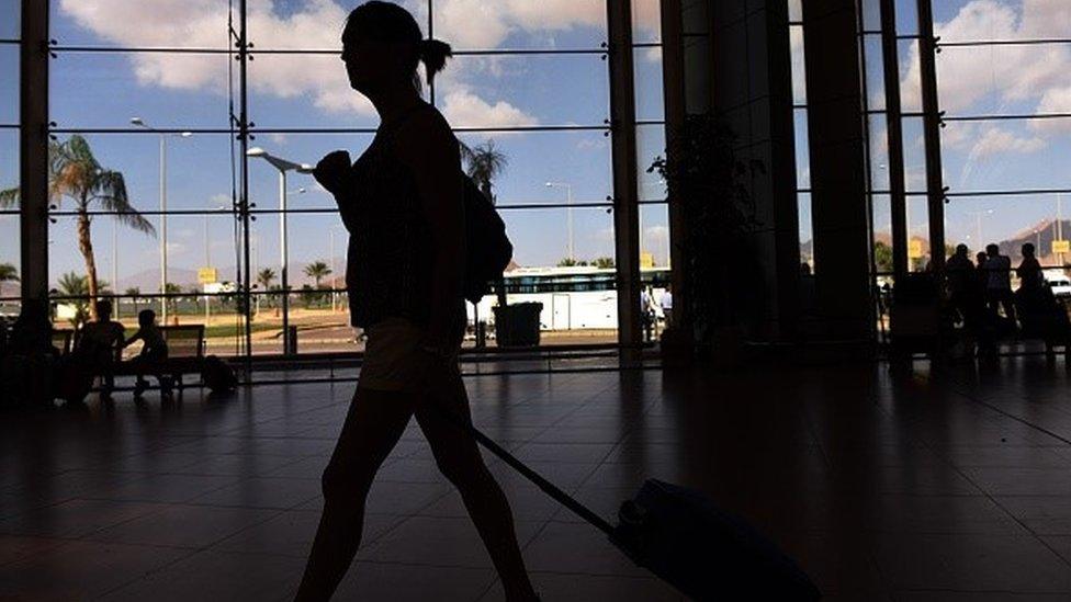 Silhouette of tourist in Sharm El-Sheikh