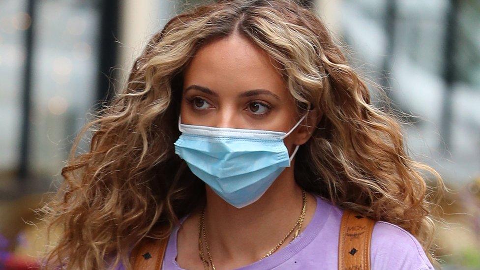 Jade Thirlwall wearing a mask.