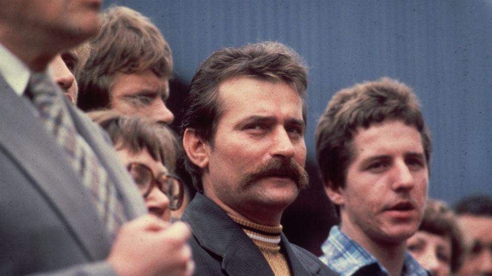 Lech Walesa, leader of the Polish trade union, Solidarity, on strike at the Lenin Shipyard in Gdansk in 1980