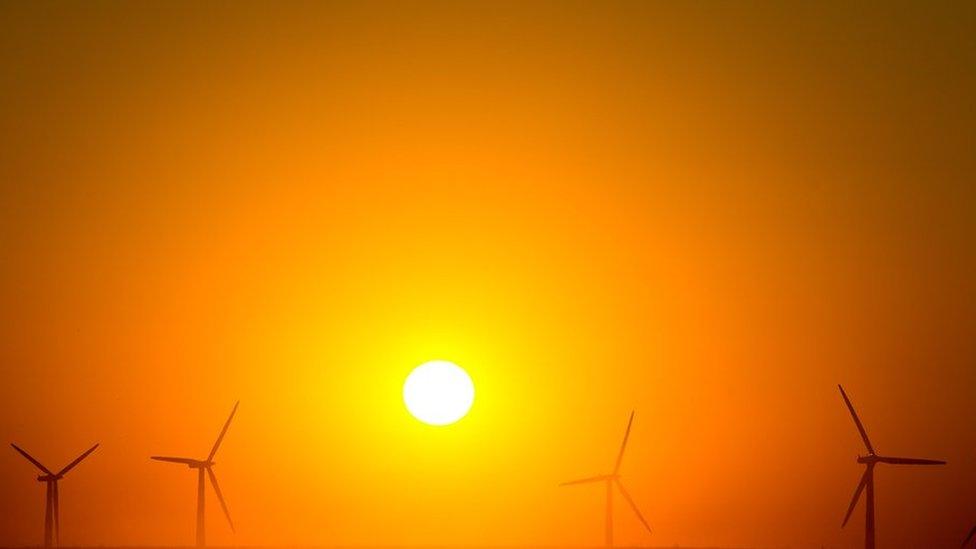 Wind farm on the horizon