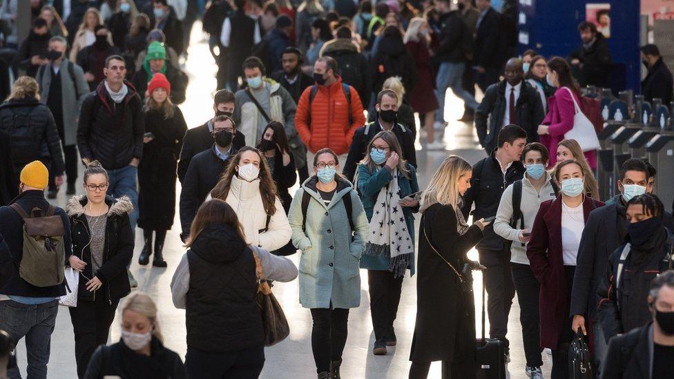 A crowded Waterloo railway station