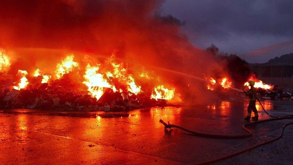 Fire at recycling plant