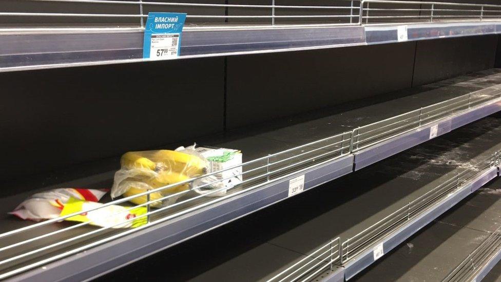 Empty shelves in Ukraine