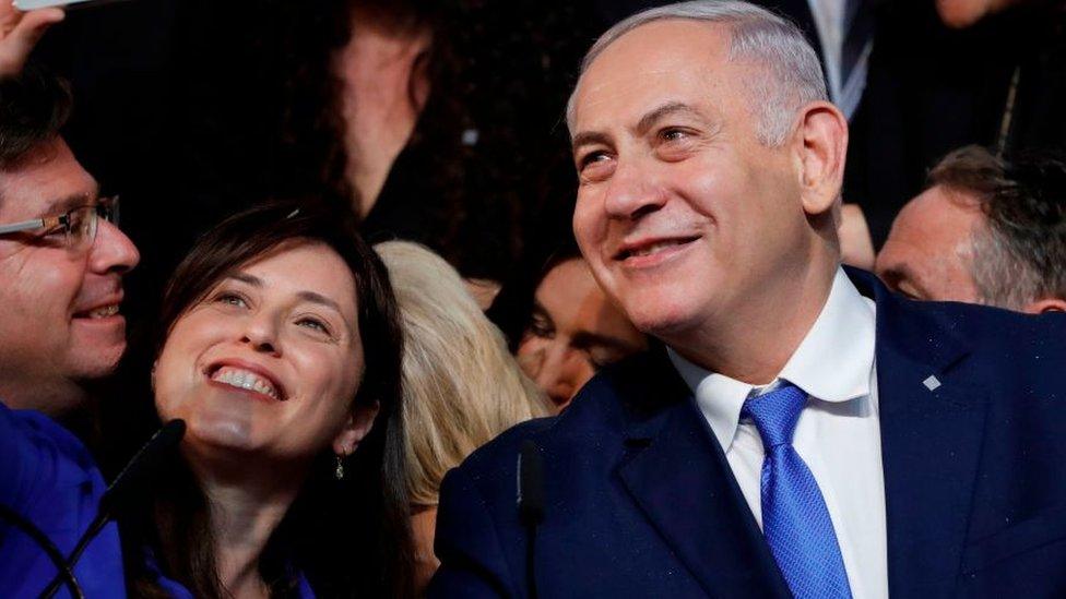 Former Israeli Prime Minister Benjamin Netanyahu and Tzipi Hotovely