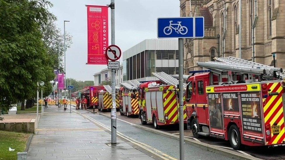 Fire engines at the site