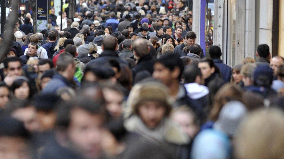 Shoppers on a busy Oxford Street, London, pictured in December 2009.