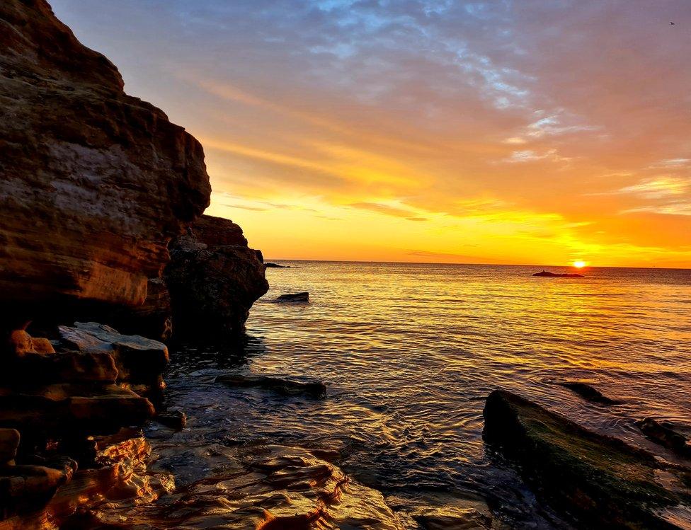 Sunrise over Jackie's Beach in Whitburn