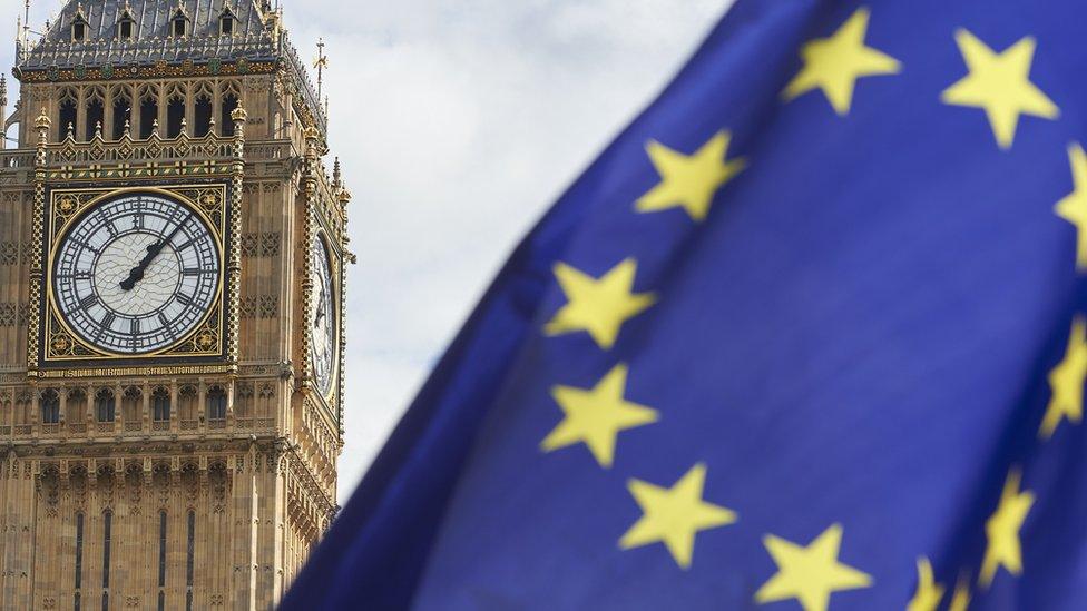 Big Ben and an EU flag