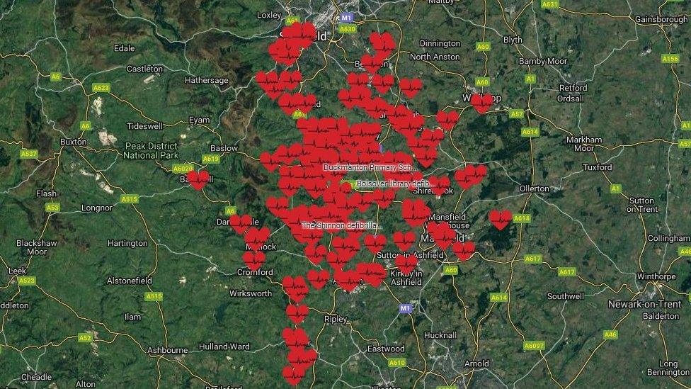 Defibrillator map