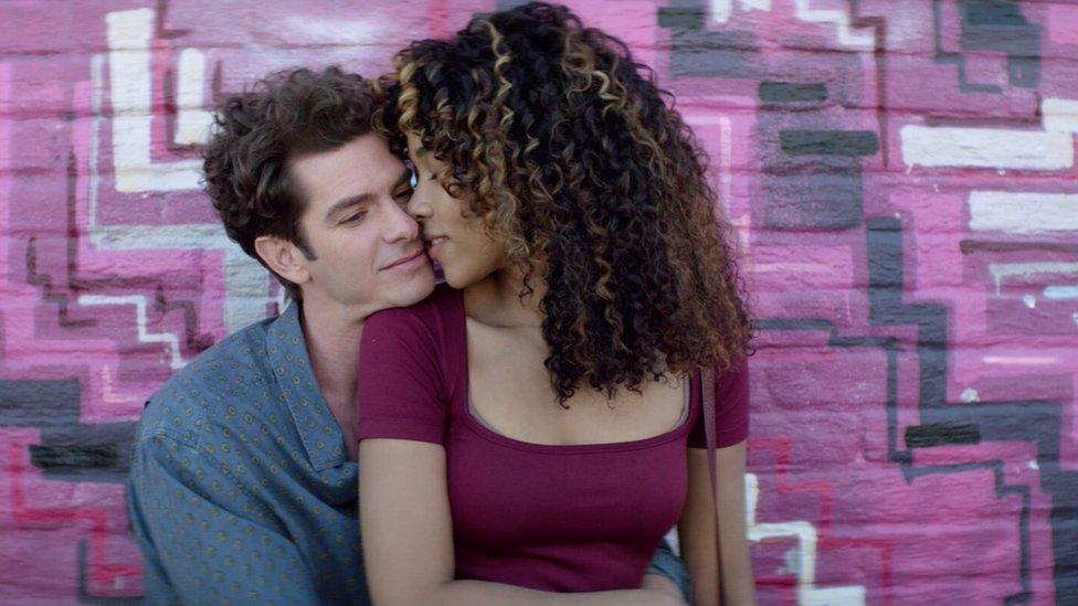 Andrew Garfield and Alexandra Shipp in Tick, Tick... Boom!