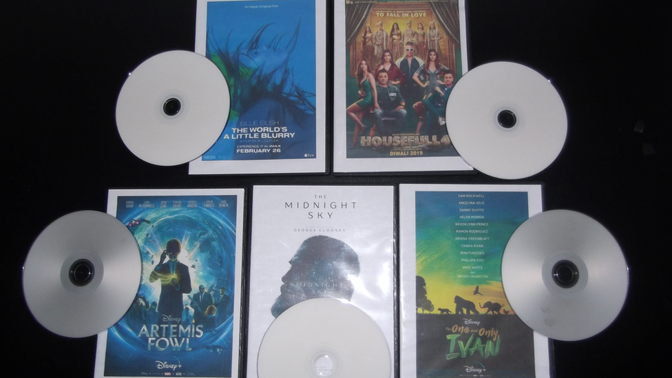 A selection of pirate DVDs