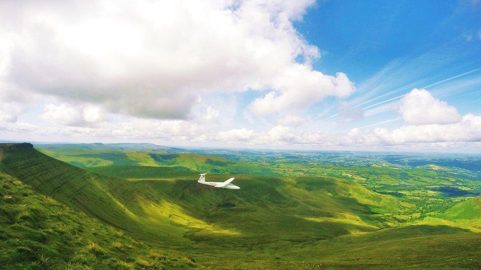 Kirsty Robinson, from Cardiff, took this photo of a glider flying close to the top of Pen y Fan in the Brecon Beacons.