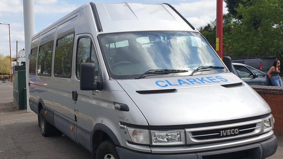 The minibus James Clarke is now using to pick up food donations