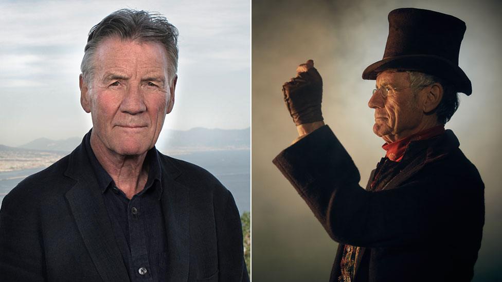 Michael Palin in presenter mode and as William Makepeace Thackeray