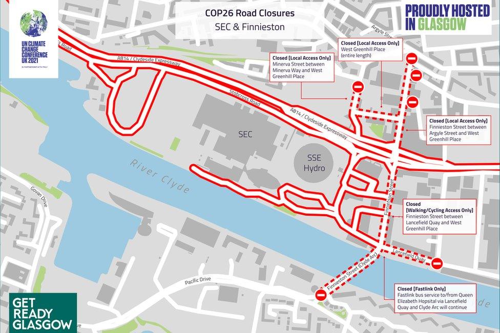 COP26 road closures