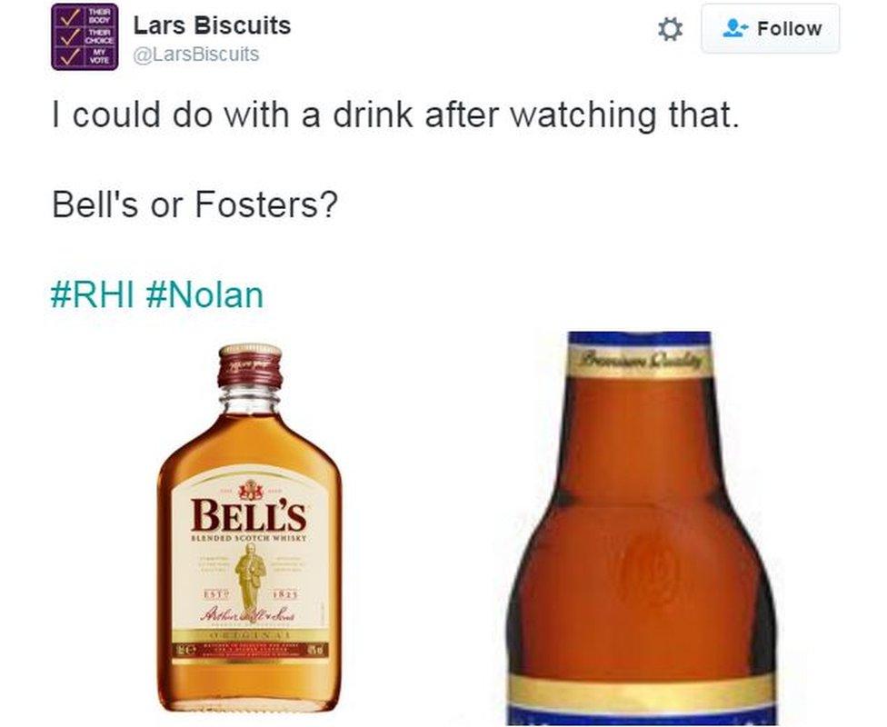 Lars Biscuits tweets: I could do with a drink after watching that. #RHI #Nolan