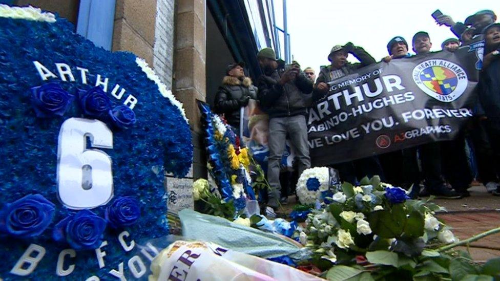 Wreaths and flowers for Arthur