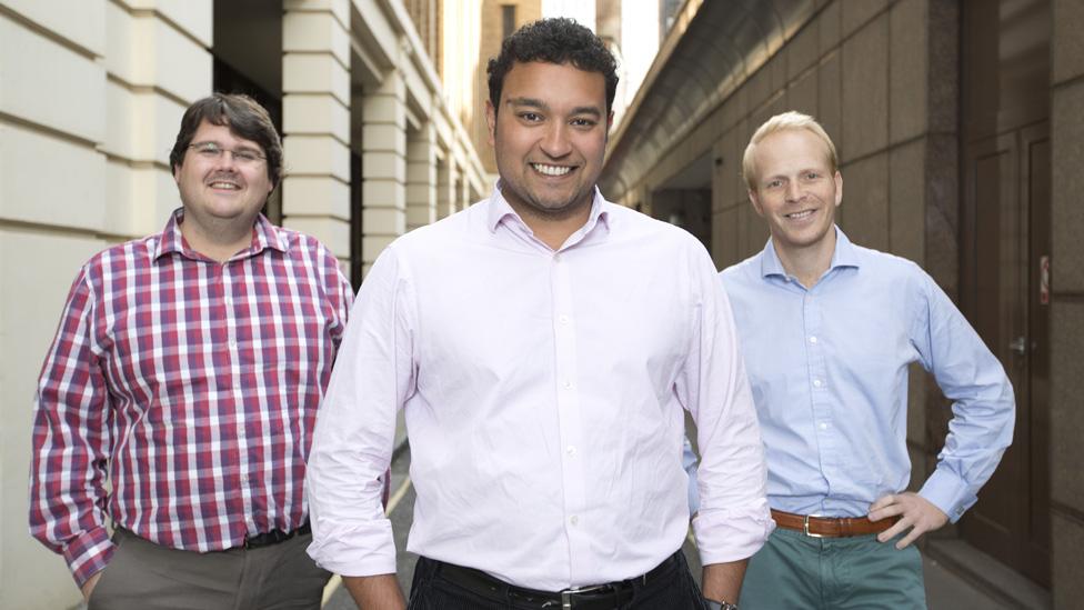 From left to right, Andrew Mullinger, Samir Desai and James Meekings