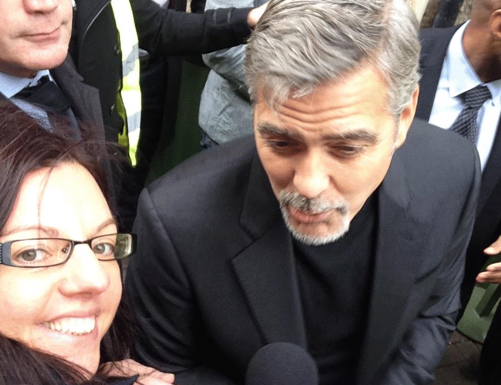 Angie Brown and George Clooney