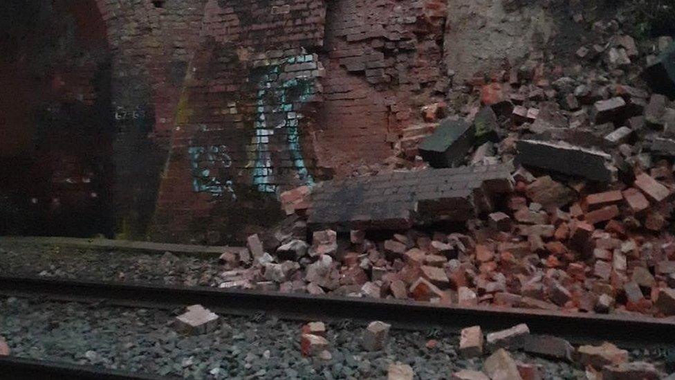 Bricks on train track