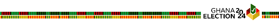 A thin banner in Ghana colours saying Ghana Election 2024.