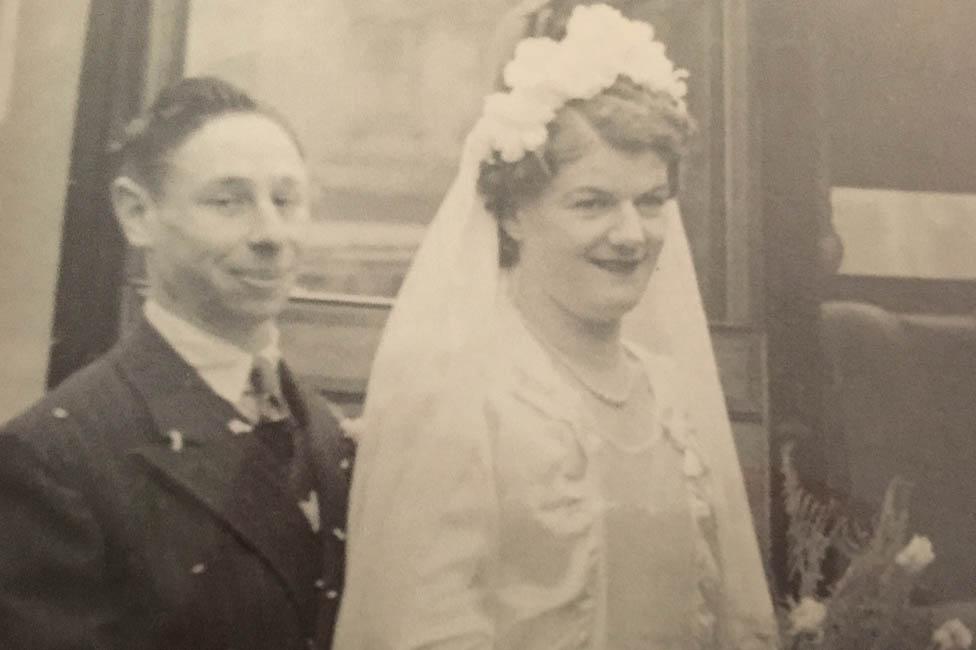 Adrian Goldberg's parents, Rudy and Kitty, on their wedding day