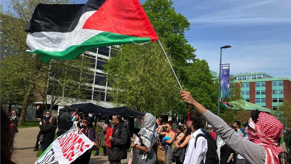 Protesters in Manchester