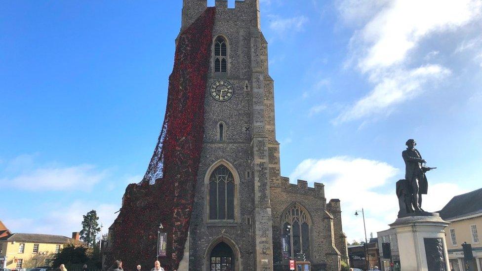 Poppies at St Peter's Church, Sudbury