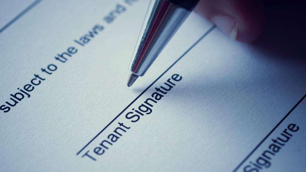 Tenant signing a contract