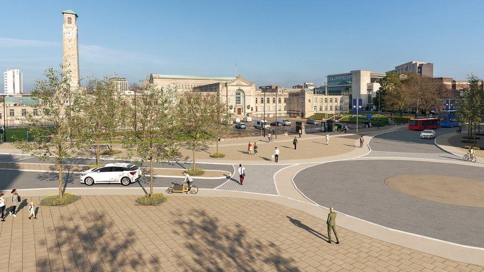 Plans for Southampton's Civic Centre Road