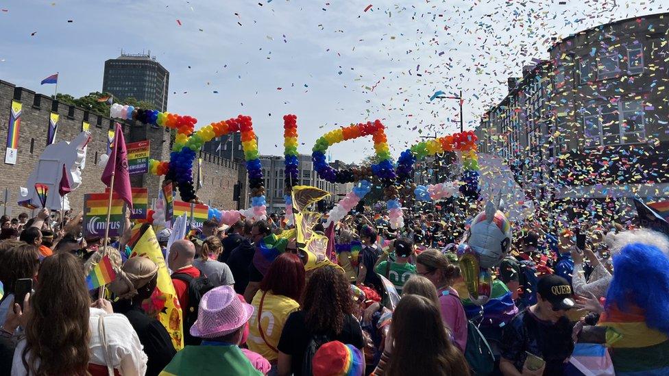 Pride starting with confetti