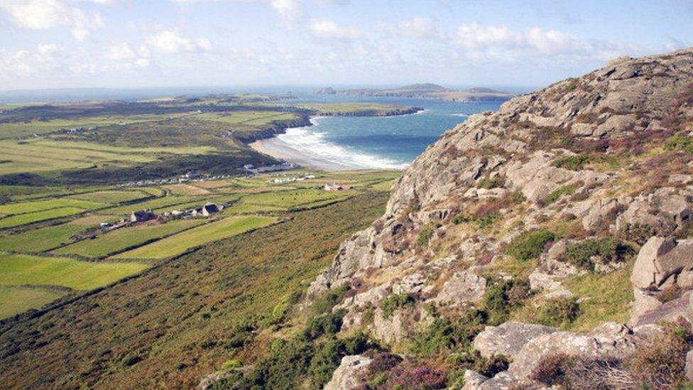 A view of Whitesands Bay and Ramsey Island, Pembrokeshire