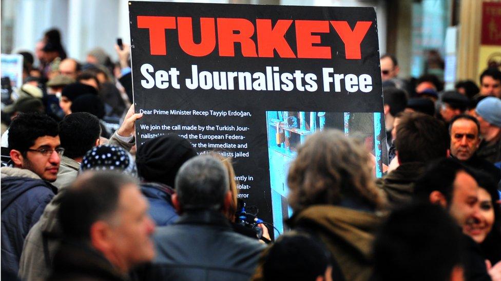 Istanbul protest in support of media freedom