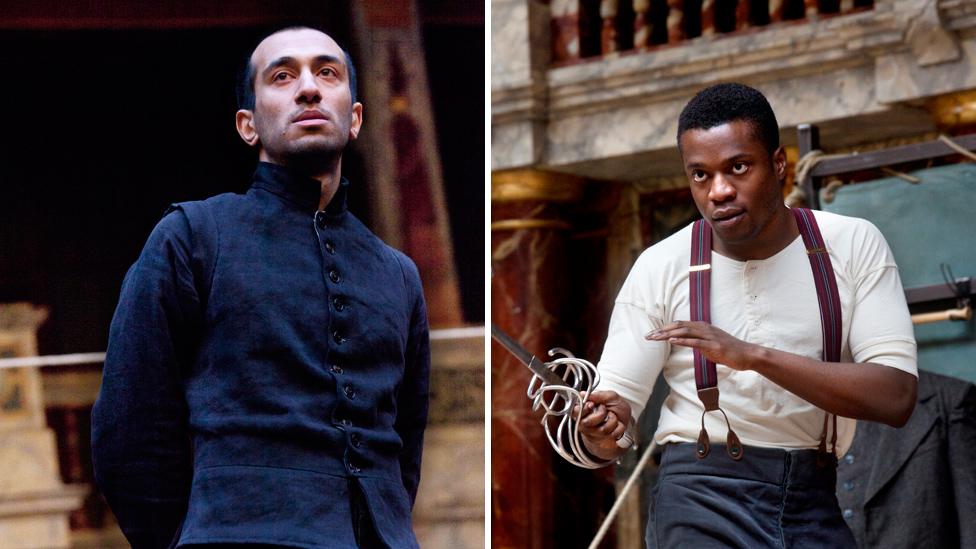 Naeem Hyat and Ladi Emeruwa as Hamlet