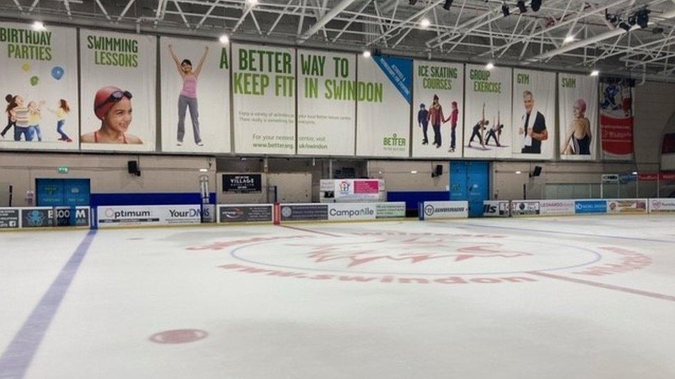 Inside the ice rink at the Link Centre