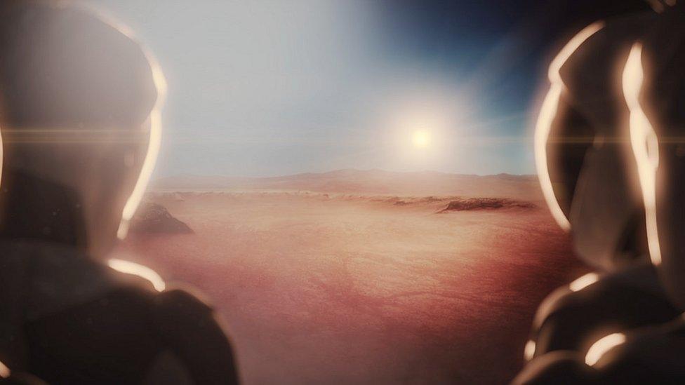 Artist's impression of humans on Mars