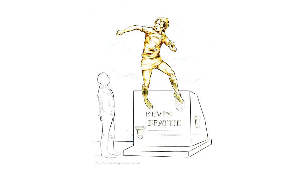 The design of the statue in honour of Kevin Beattie