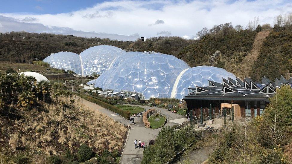 View of the domes at the Eden Project, Cornwall