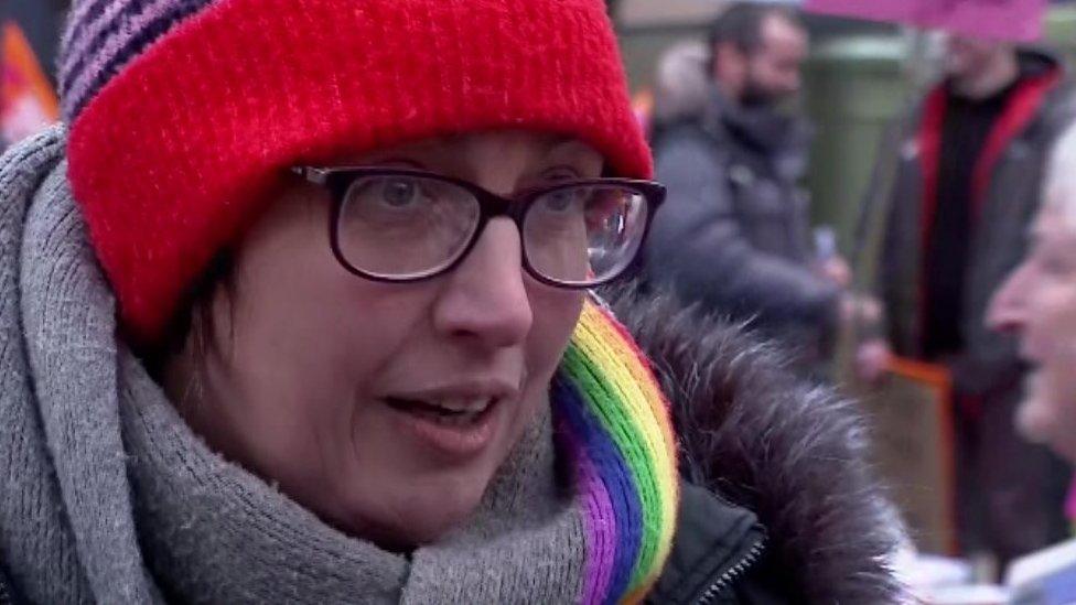 Woman taking part in rally