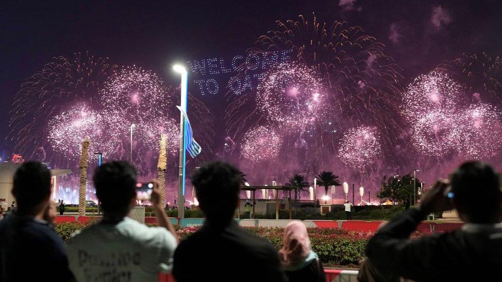 Fireworks at opening ceremony