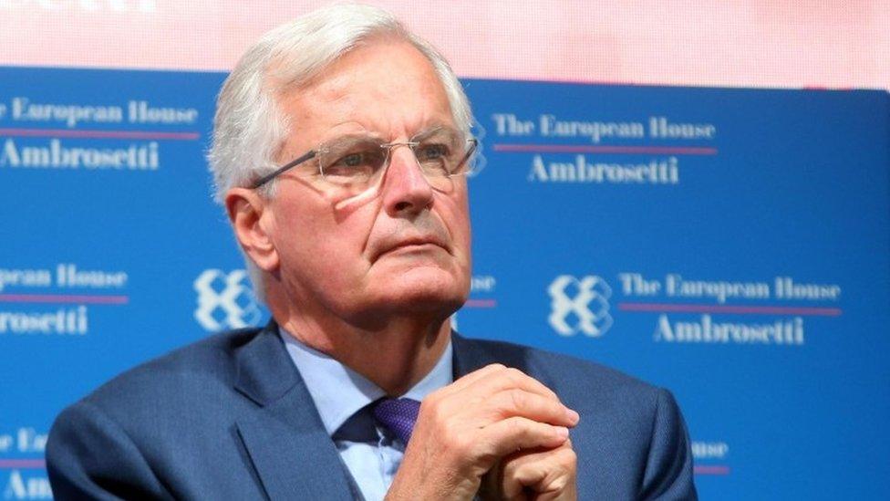 Michel Barnier at the European house in Italy