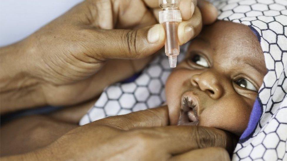 An African Baby Receiving a Vaccine