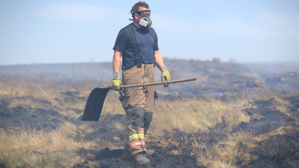 Firefighter on Winter Hill