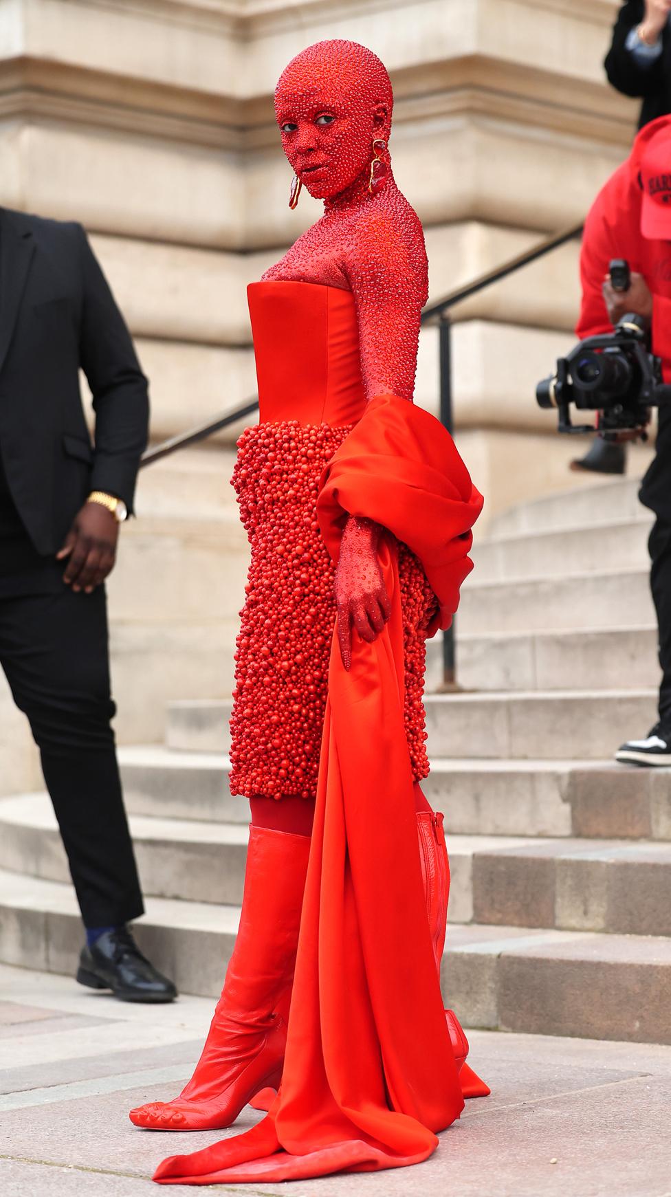 Doja Cat attends the Schiaparelli Haute Couture Spring Summer 2023 show as part of Paris Fashion Week on January 23, 2023 in Paris, France.