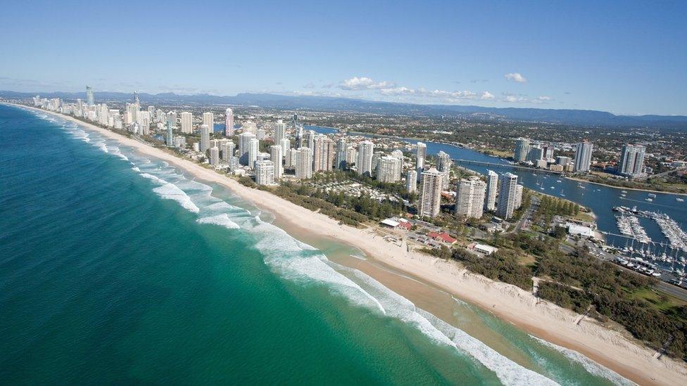 Aerial photo of the Gold Coast in Queensland Australia