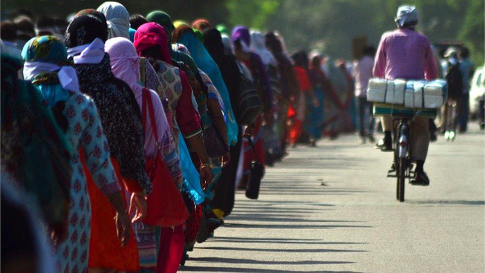 Assistant teachers protesting job losses in Allahabad in Uttar Pradesh in 2017