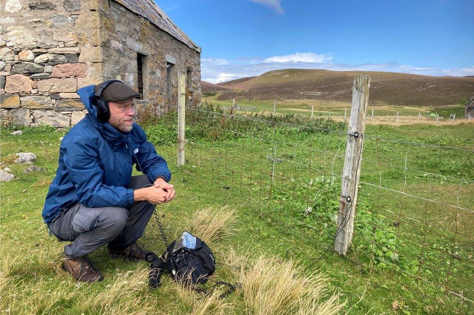 Rob wild-camped next to his grandfather's house on Eilean nan Ròn