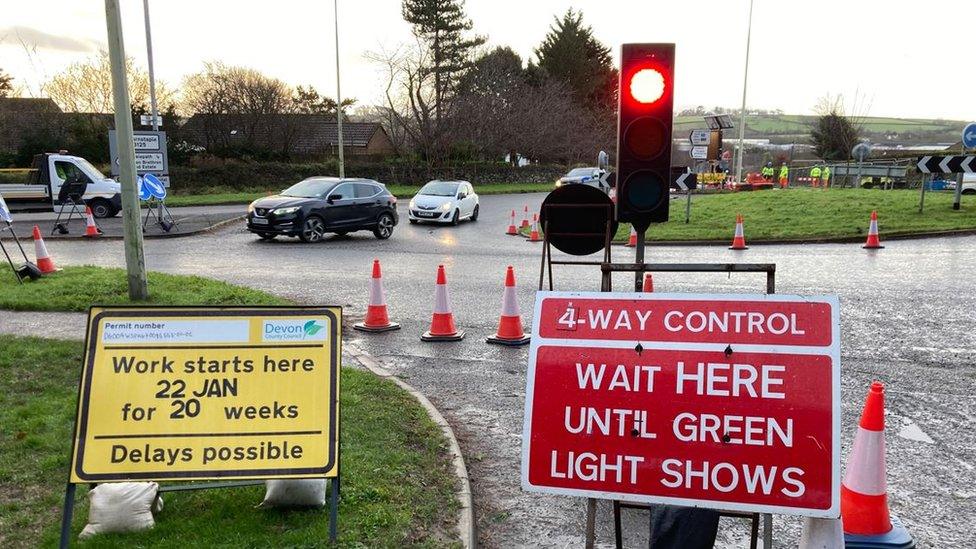 Roadworks in Barnstaple