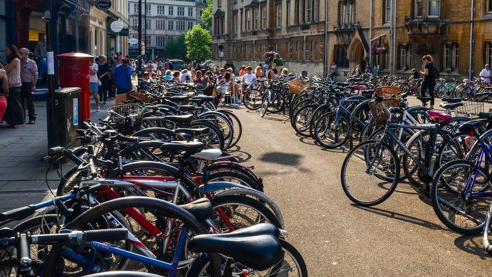 Broad Street, Oxford, and lots of bikes